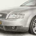Audi (grafiet en kleur op A3)